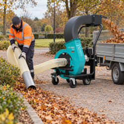 Aspirateur à feuilles sur remorque REMARC LS 4000 VLG avec flexible d’aspiration de 5 mètres
