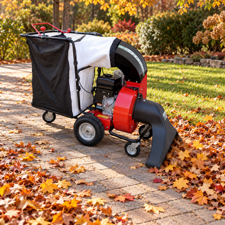 Aspirateur à feuilles thermique ECO 200 tracté avec moteur Briggs & Stratton et sac de collecte 250 litres